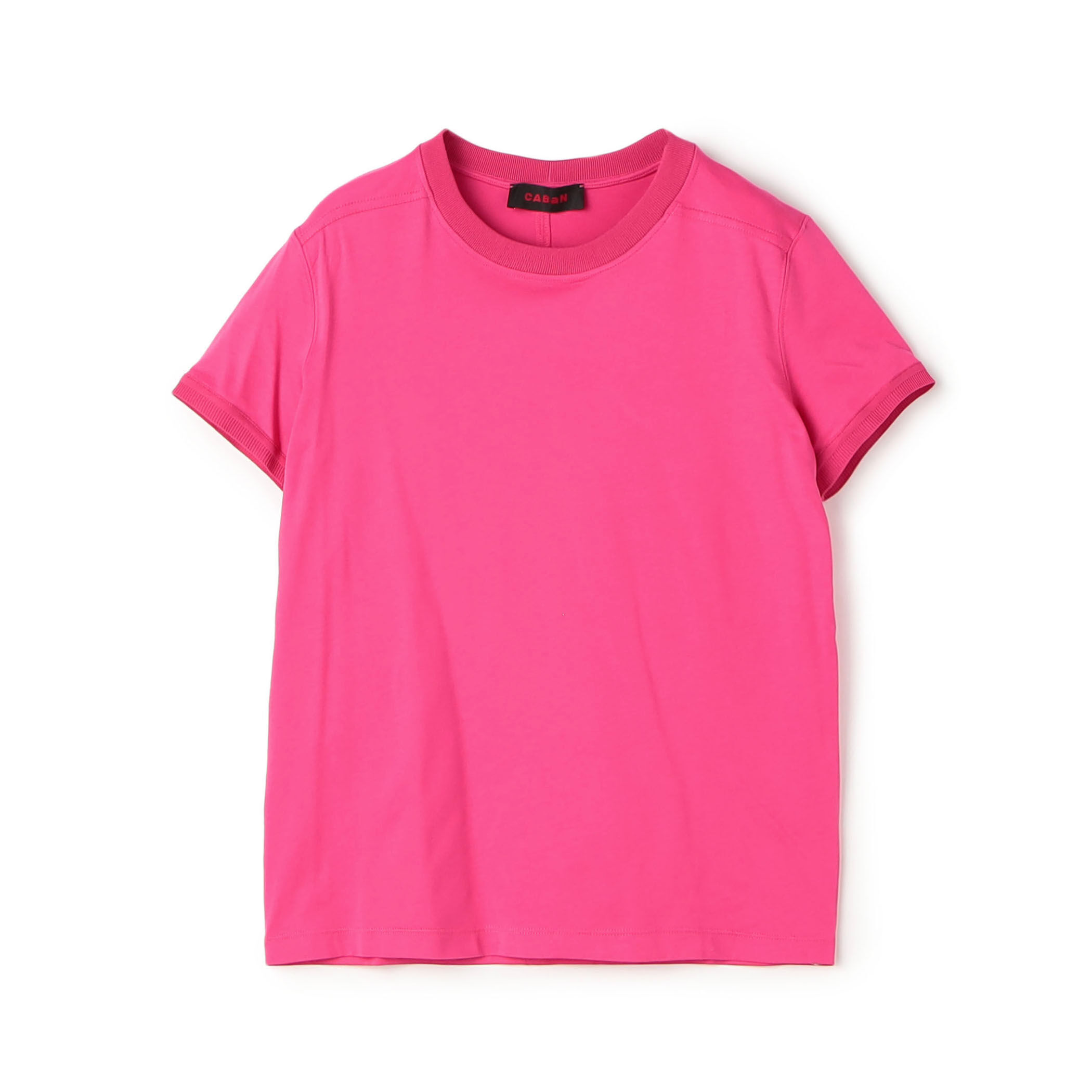 CABaNファインポリエステル クルーネックプルオーバーTシャツ RED S CABaN コットン リブコンビクルーネックプルオーバー
