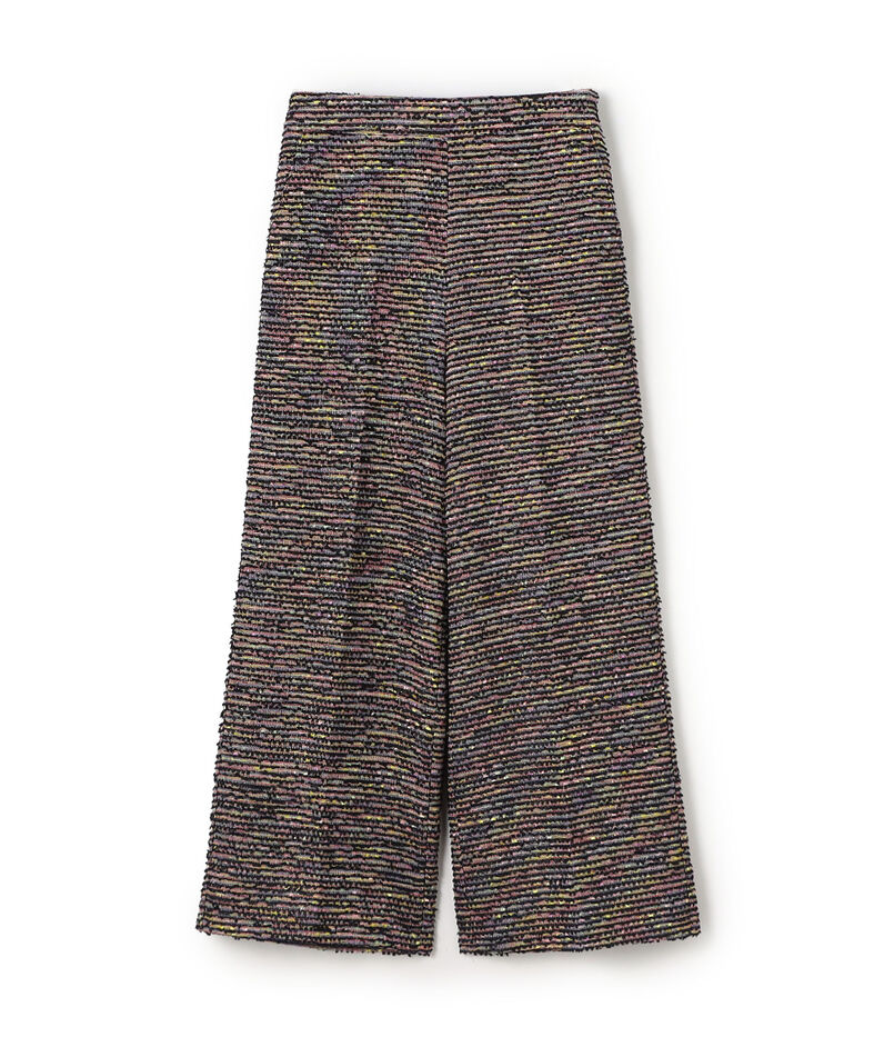 フリンジヤーンツイード ワイドパンツ