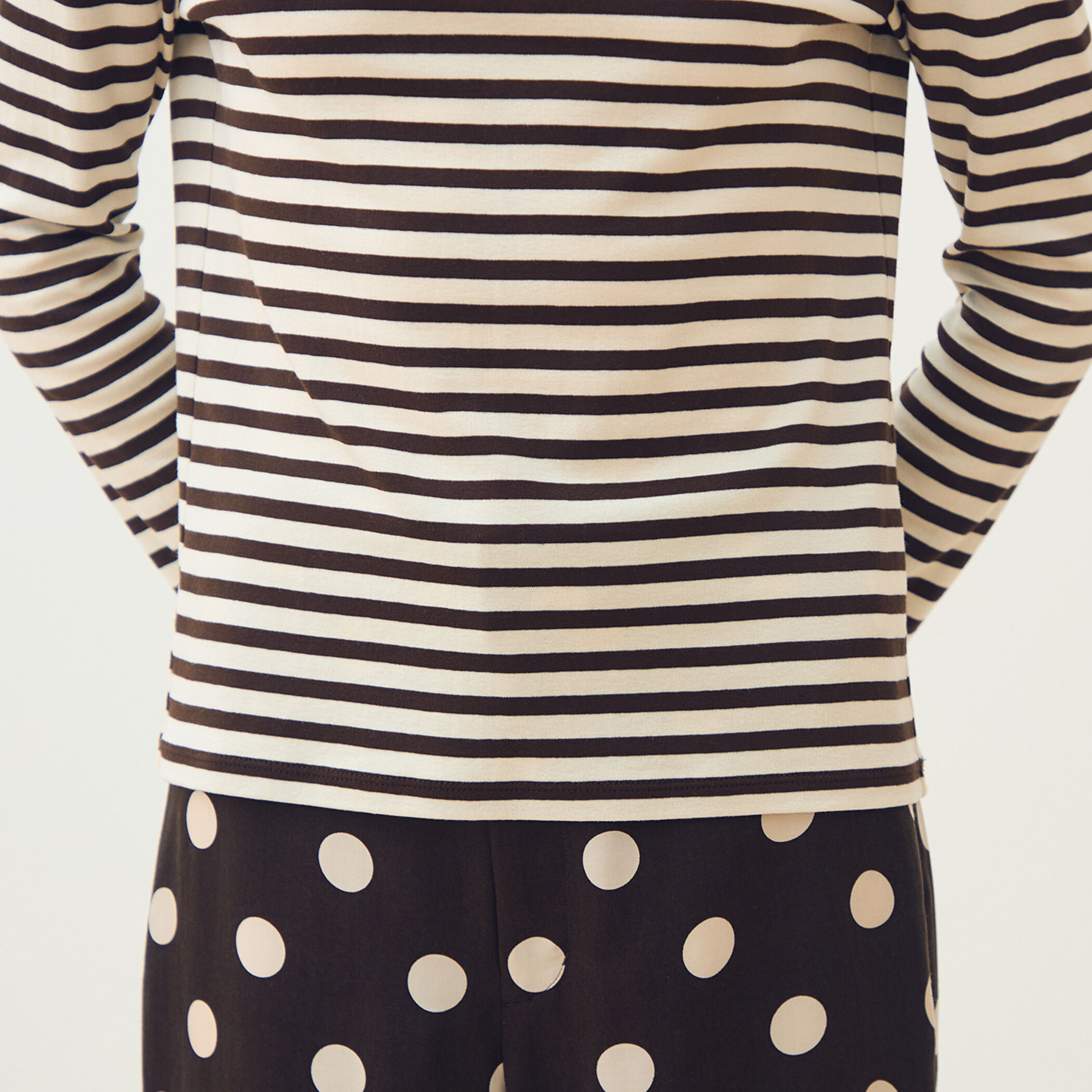 コットンフライスボーダー ロングスリーブプルオーバー