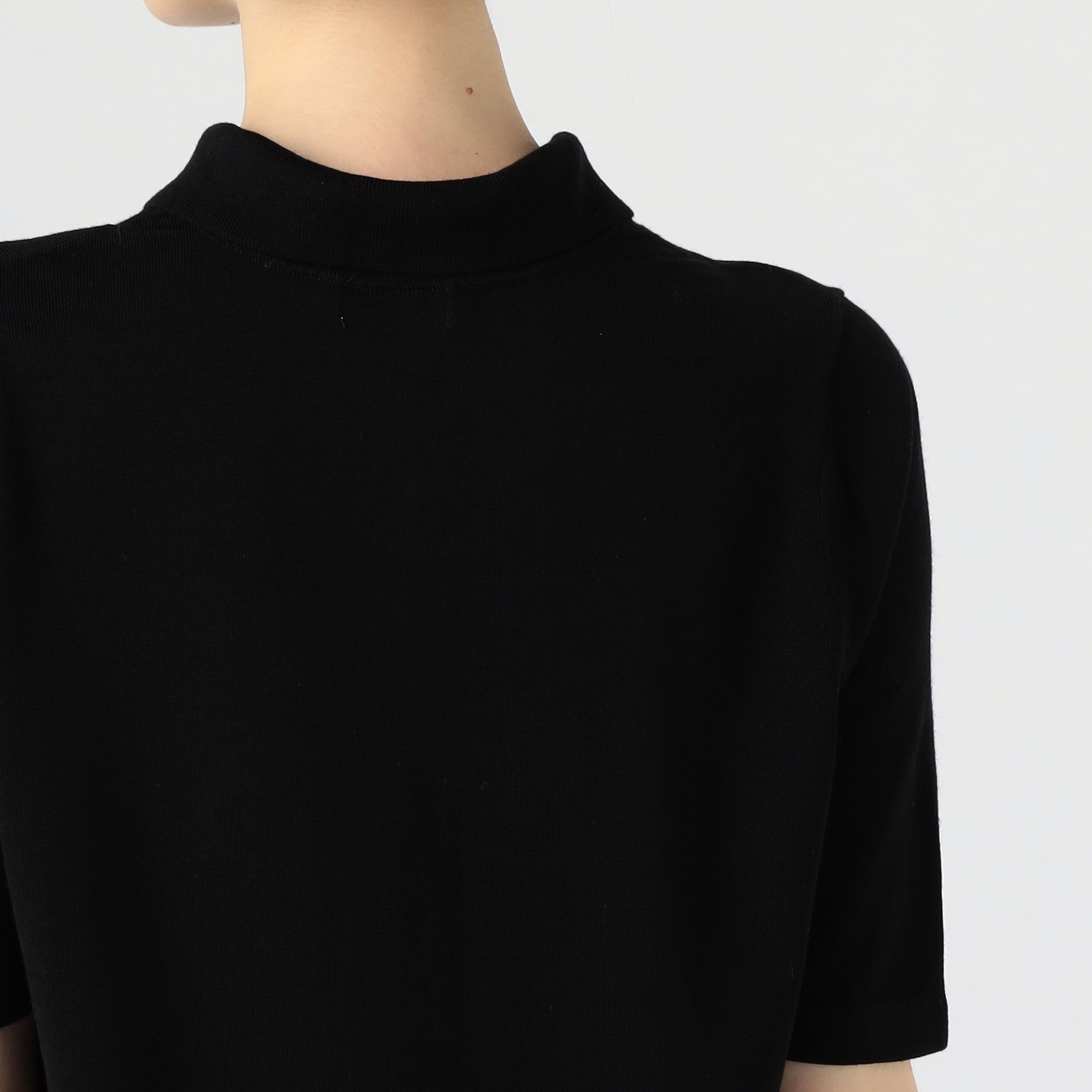 ウールポリエステルパールコンビ ポロロングワンピース