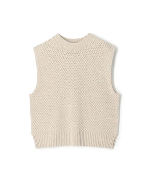リネンウールバスケット クルーネックベスト