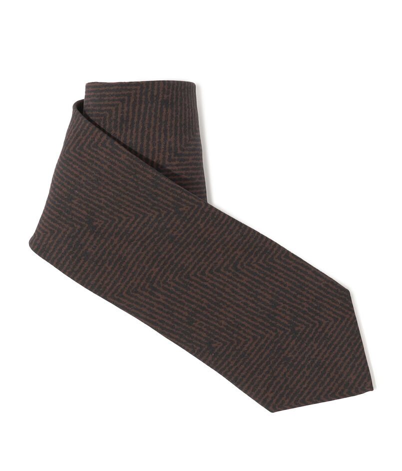 Bleck シルクプリント ヘリンボーン柄ネクタイ