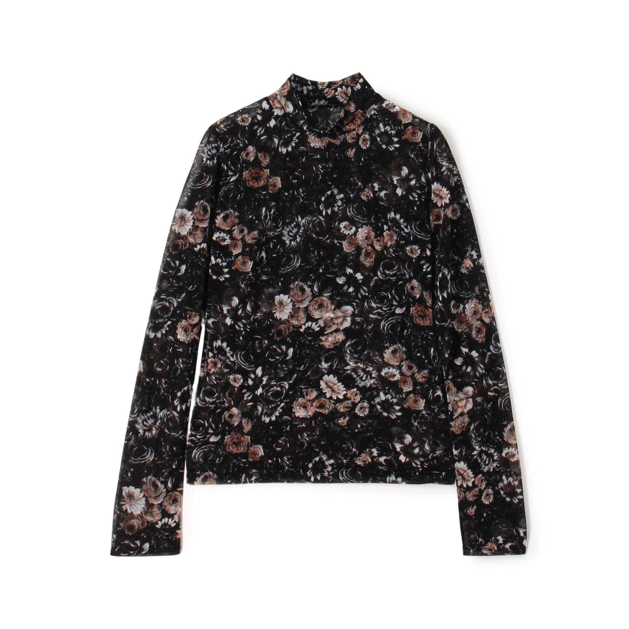 ヘンネ　ブラック ロゴプリント シアートップス シアープリント ハイネックトップ｜トゥモローランド 公式通販