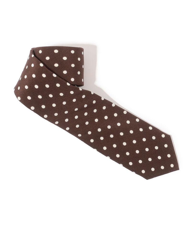 MAISON et VOYAGE シルクプリント 4mmドット ナロータイ