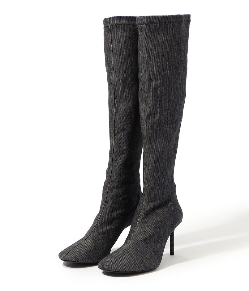 Courreges NUDE DENIM 75 BOOTS