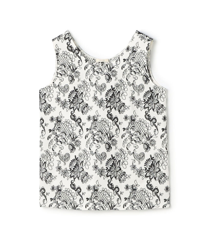 マリンレースエンブロイダリー ノースリーブトップス