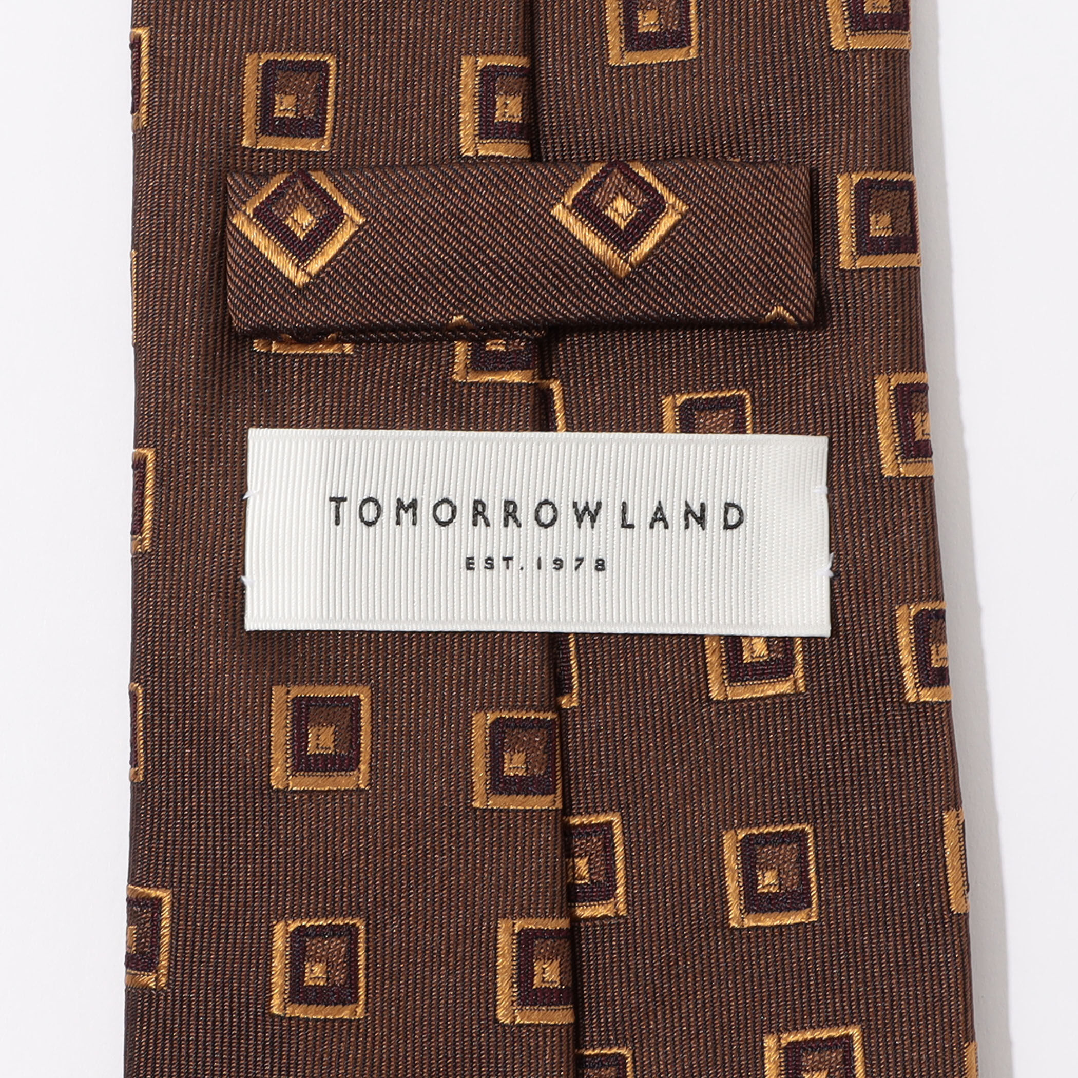 TOMORROWLAND シルク 幾何学スクエア小紋柄ネクタイ｜トゥモローランド
