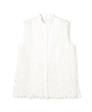 ケミカルフラワーレース ノースリーブブラウス