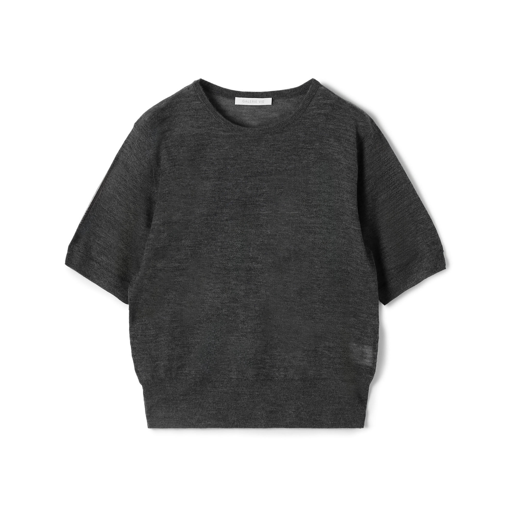 ウーステッドカシミヤ ハーフスリーブプルオーバー