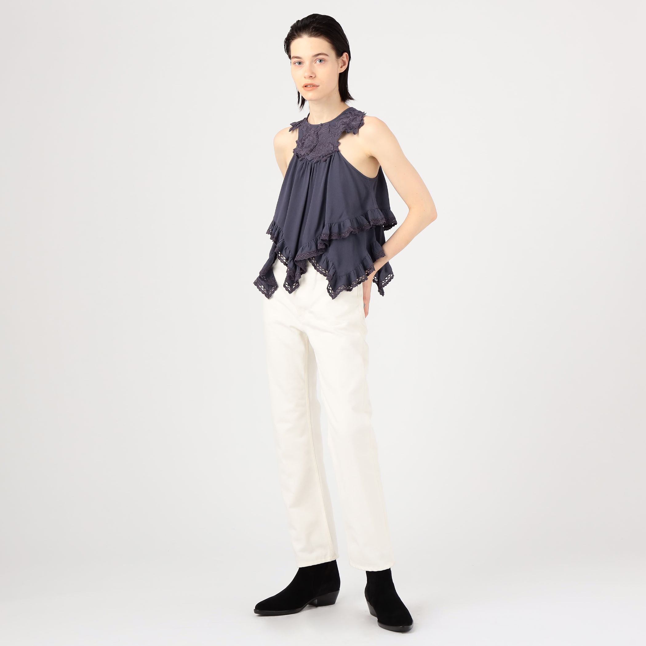 ISABEL MARANT LUPITA レーヨン レースノースリーブブラウス
