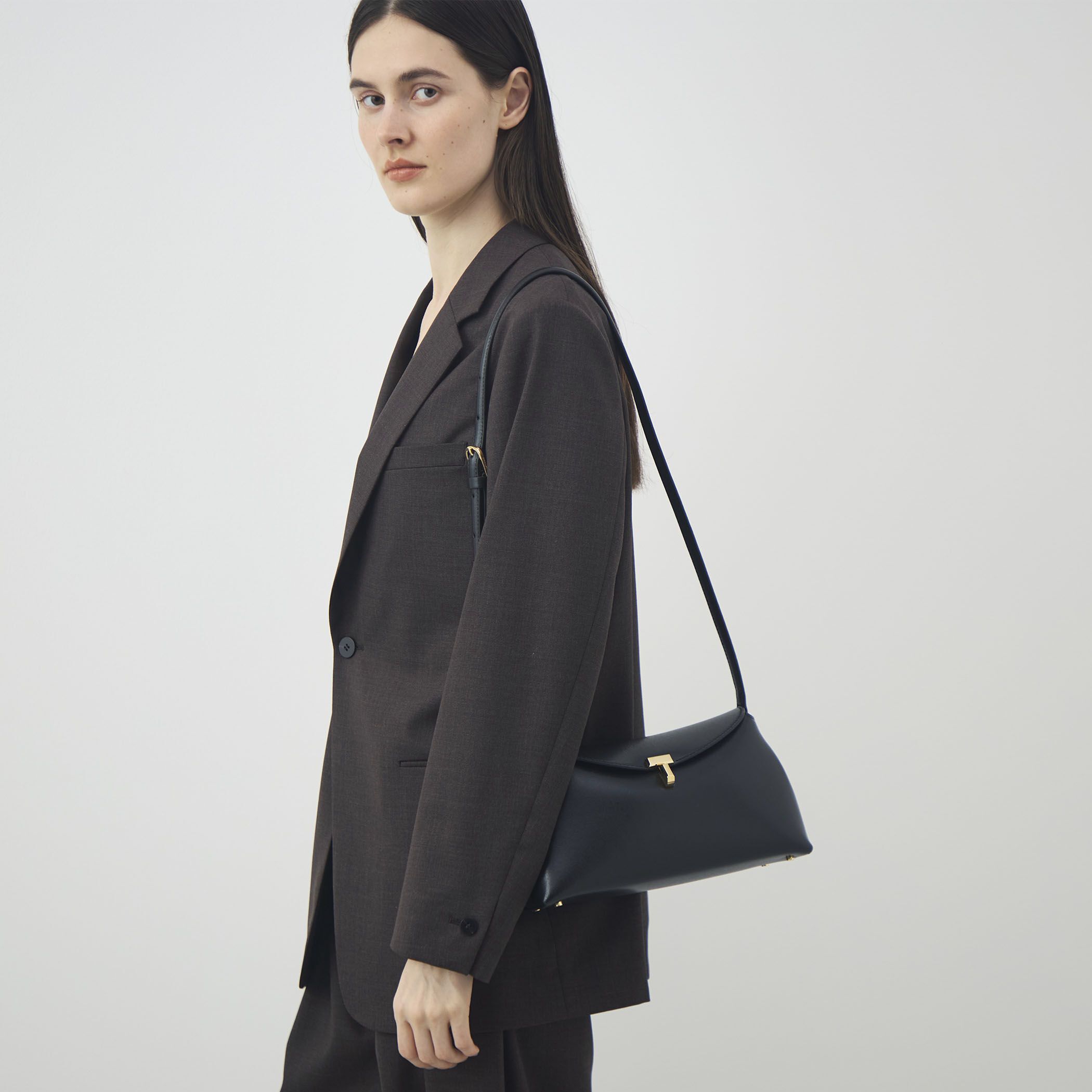 TOTEME T-Lock leather トップハンドルショルダーバッグ