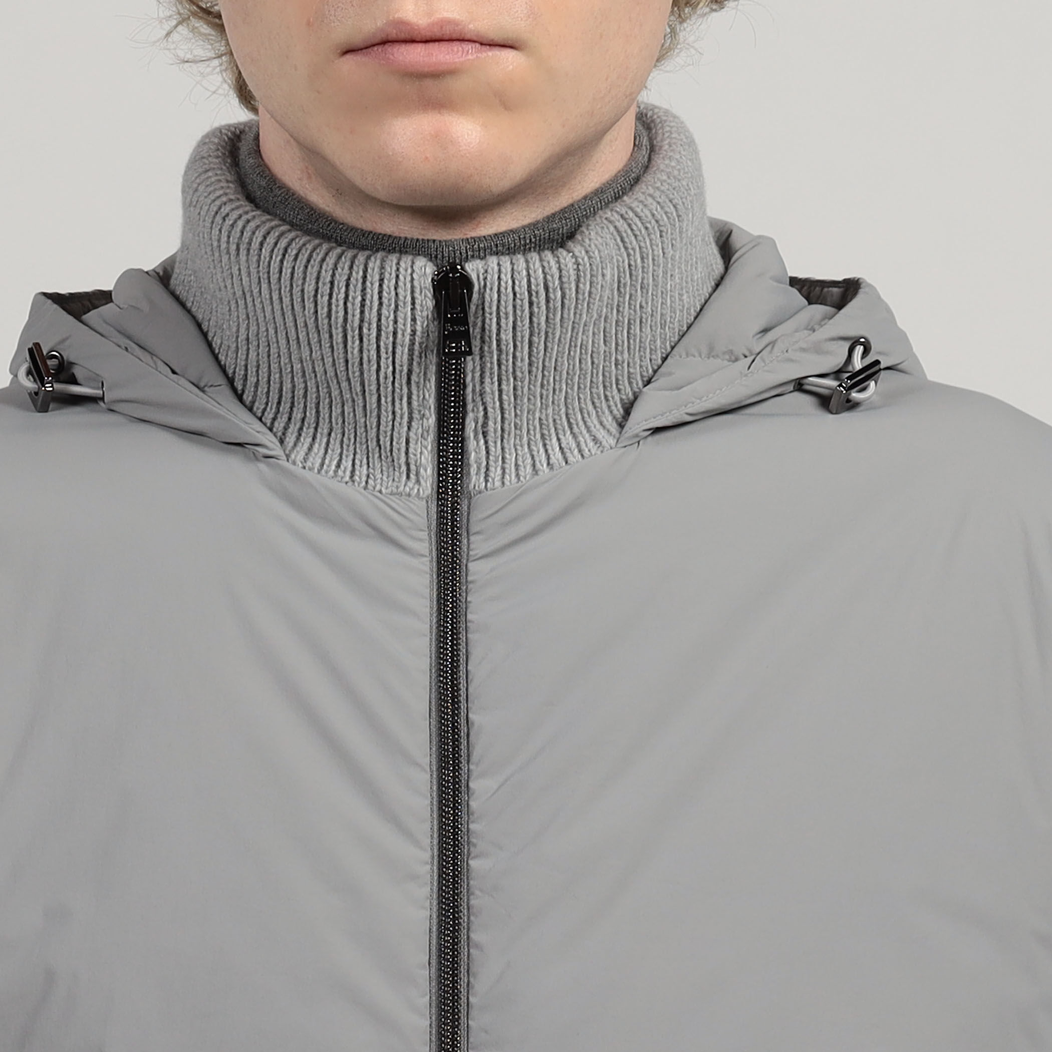 HERNO ライトナイロン ストレッチ ニットコンビ ブルゾン