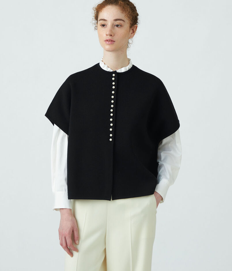 ウールポリエステルパールコンビ ショートケープ｜トゥモローランド  