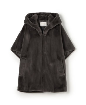 スムースファー フーディーポンチョ