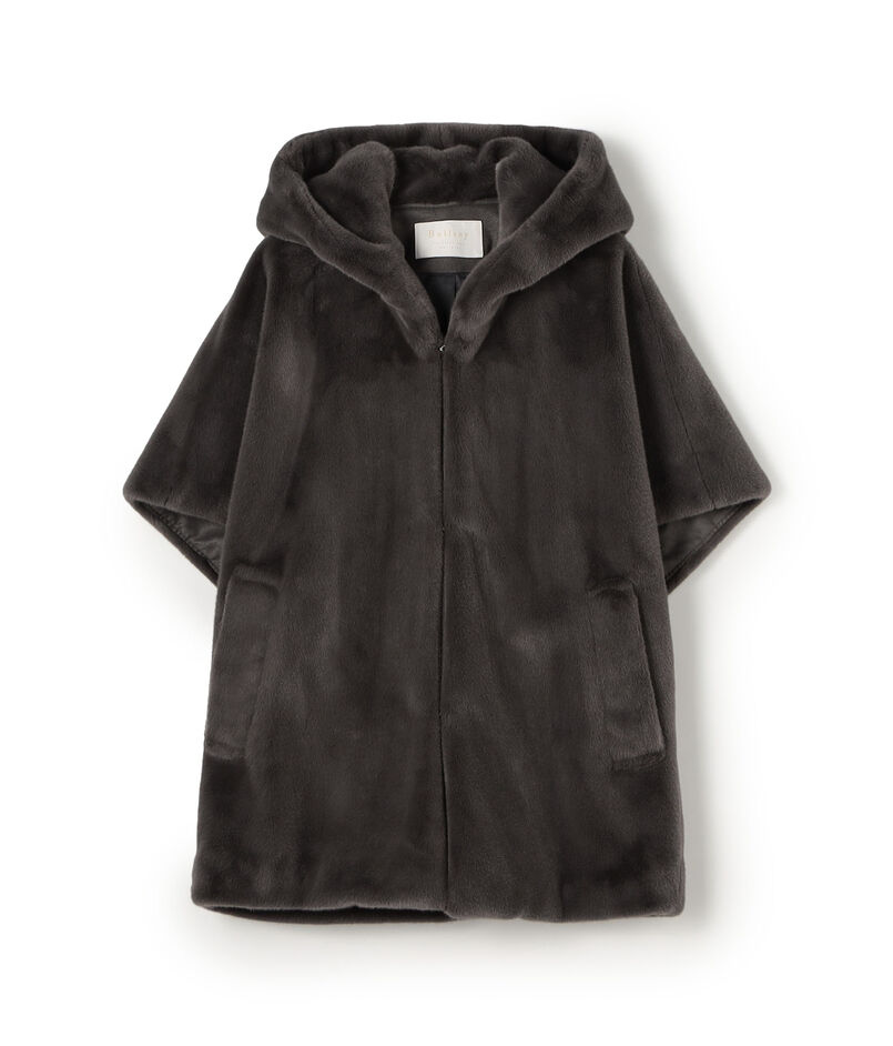 スムースファー フーディーポンチョ