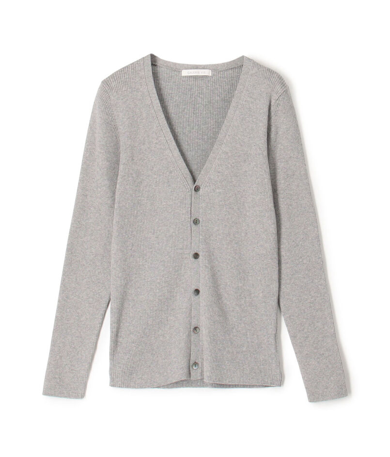 ギザコットンリブ Vネックカーディガン