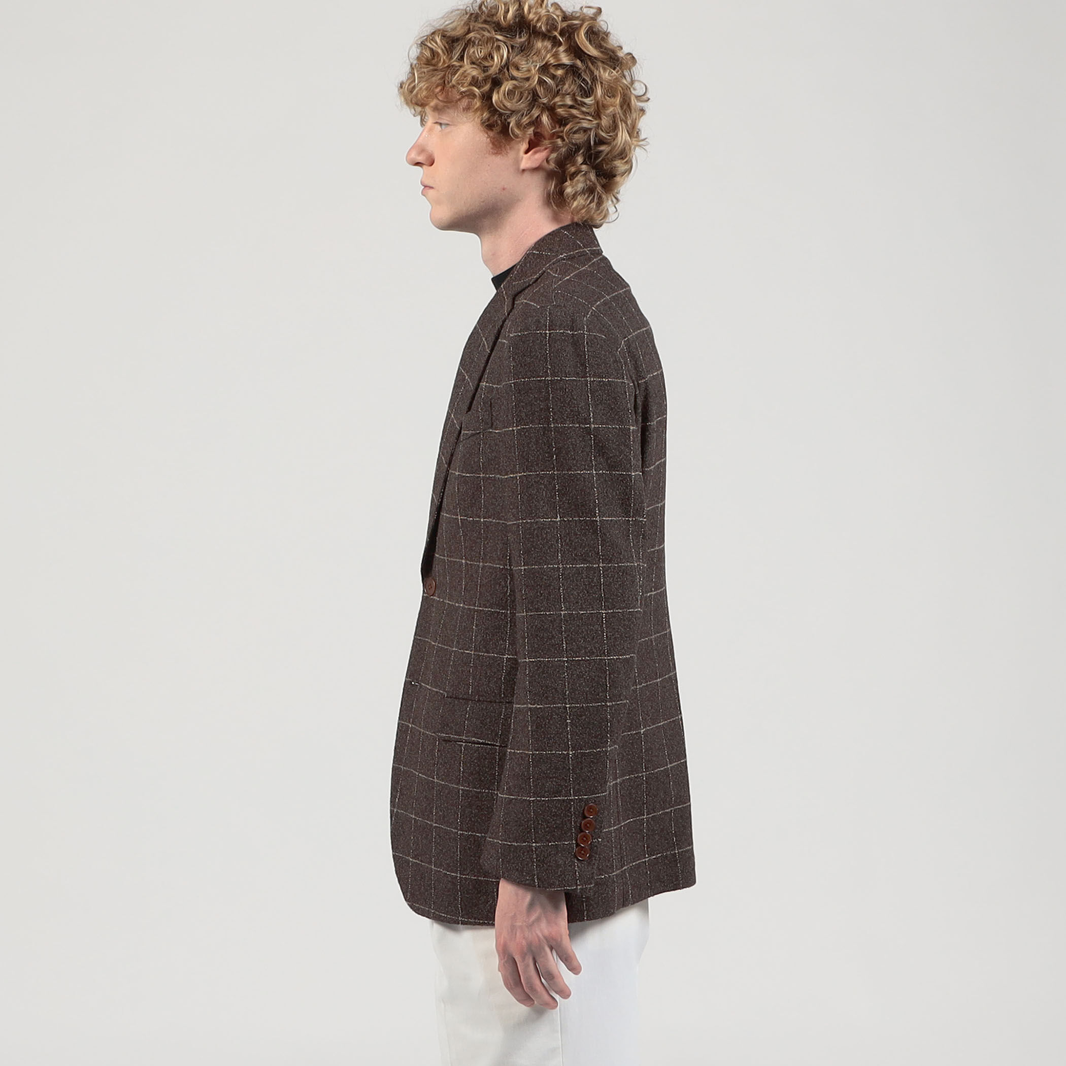 ウールシルクナイロン シングルブレステッド 2Bジャケット BOTTO