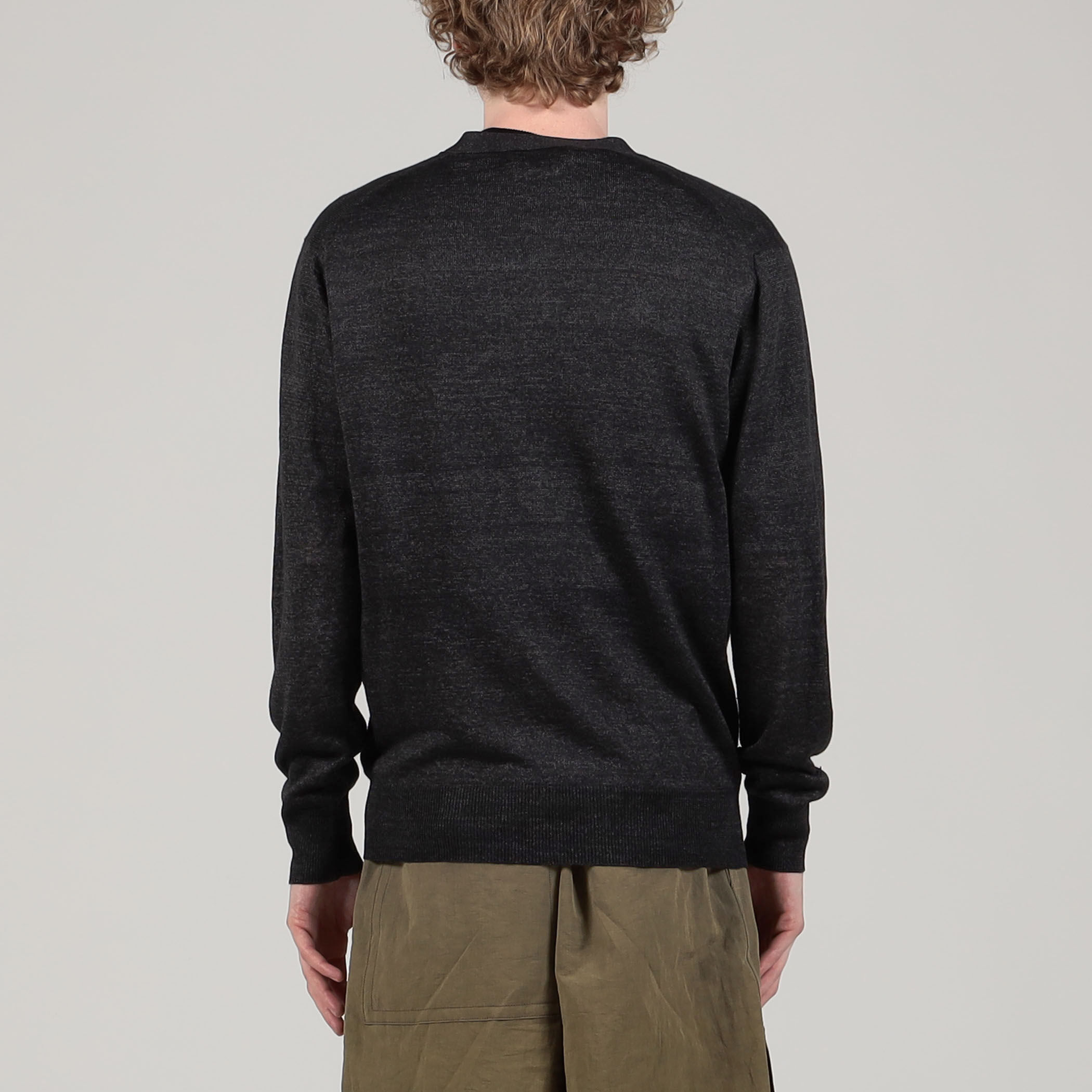 美品 トゥモローランド トリコ リネン ドライバーズニット L 黒 TOMORROWLAND tricot スーパーファイン