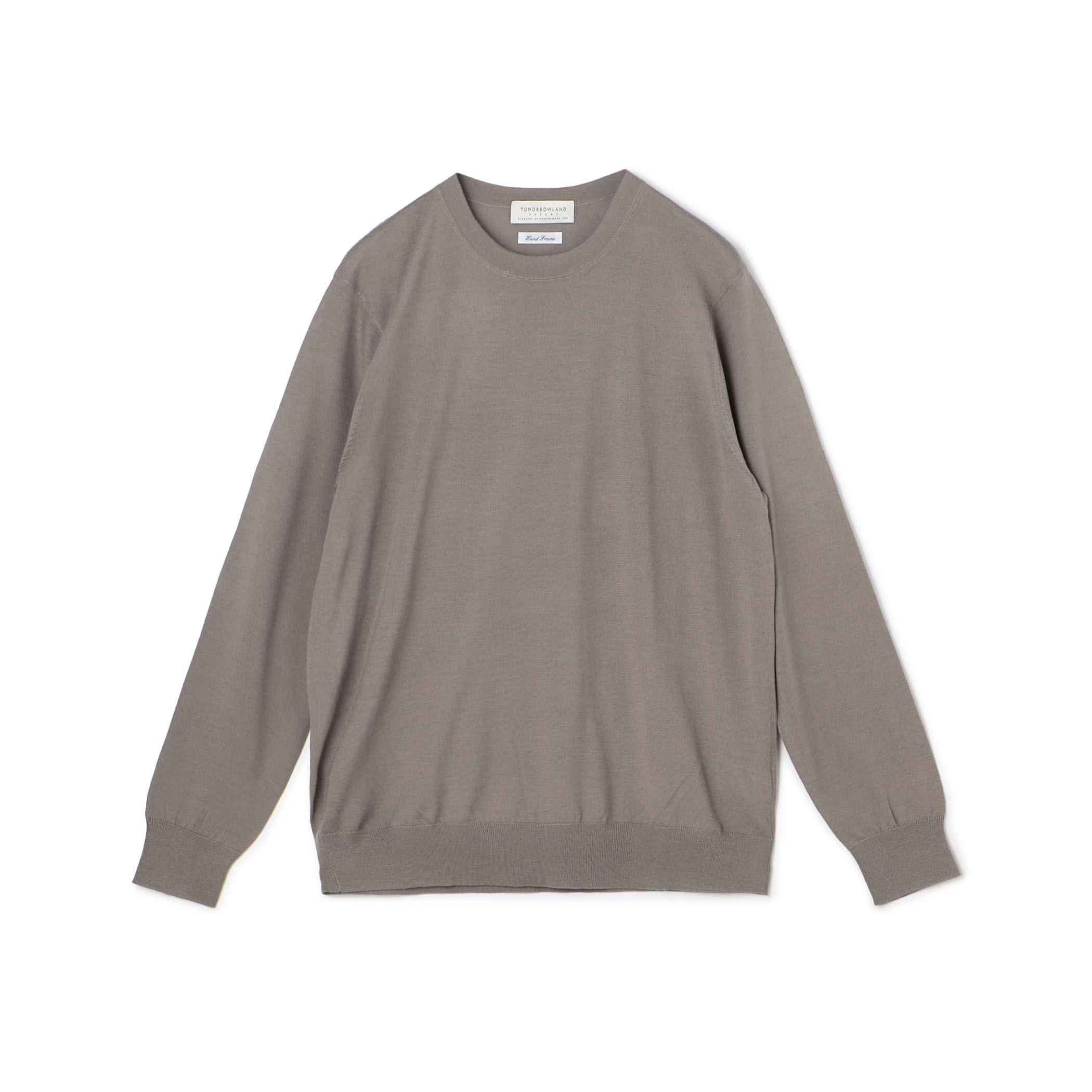 TOMORROWLAND スーパーファインメリノウール ニット L グレー TOMORROWLAND tricot スーパーファインメリノウール クルーネックプル