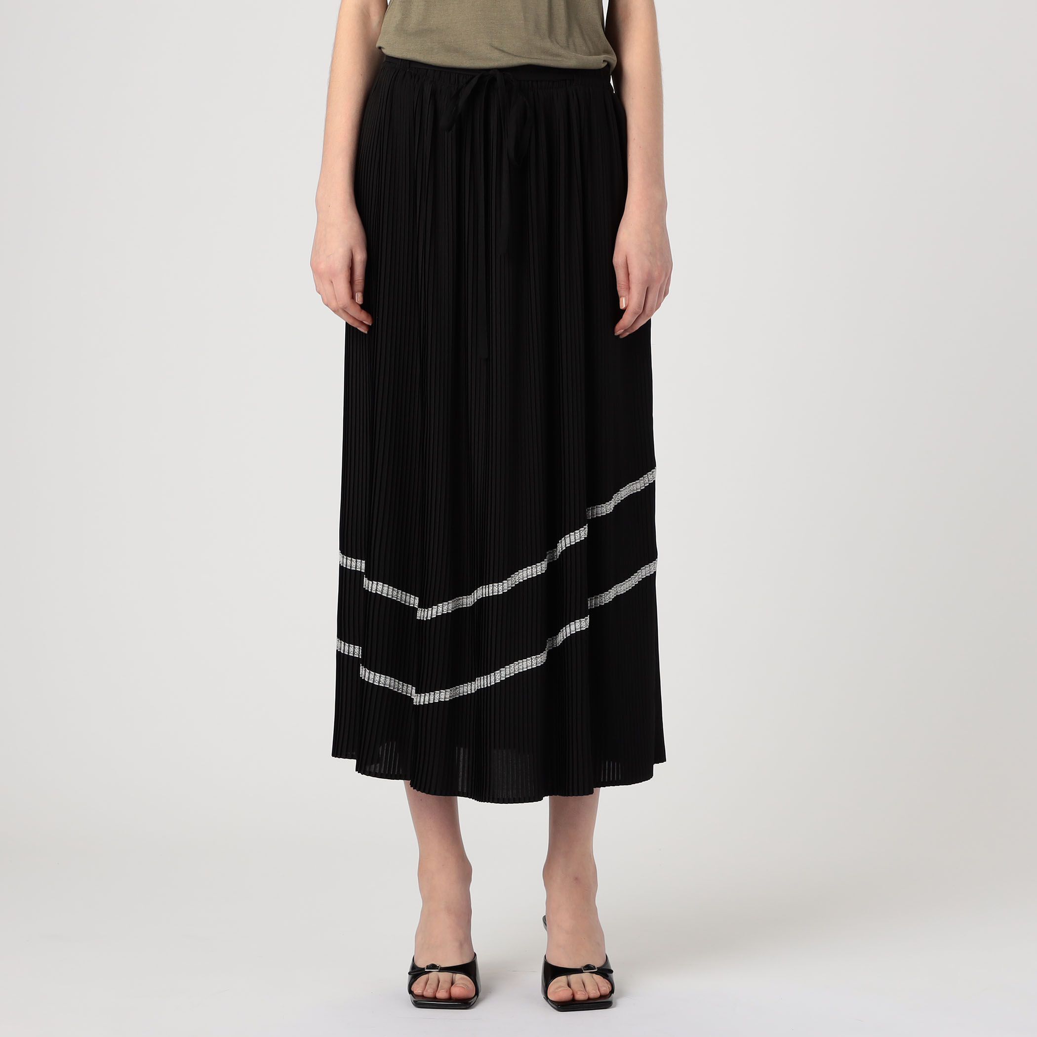 レースコンビプリーツ フレアスカート｜トゥモローランド 公式通販