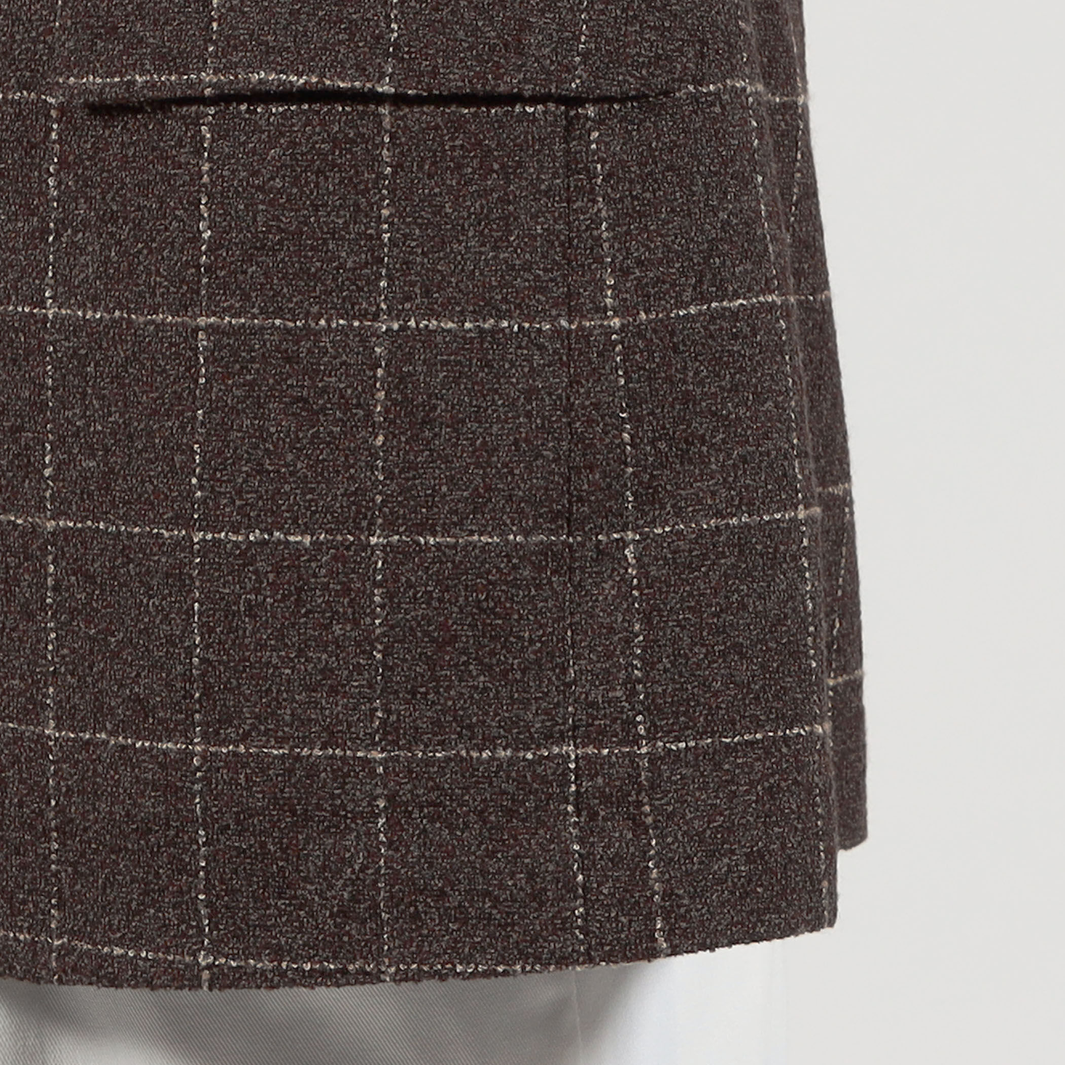 【極美品】 トゥモローランド ブルーワーク ウールジャケット レッド チェック ウールシルクナイロン シングルブレステッド 2Bジャケット BOTTO