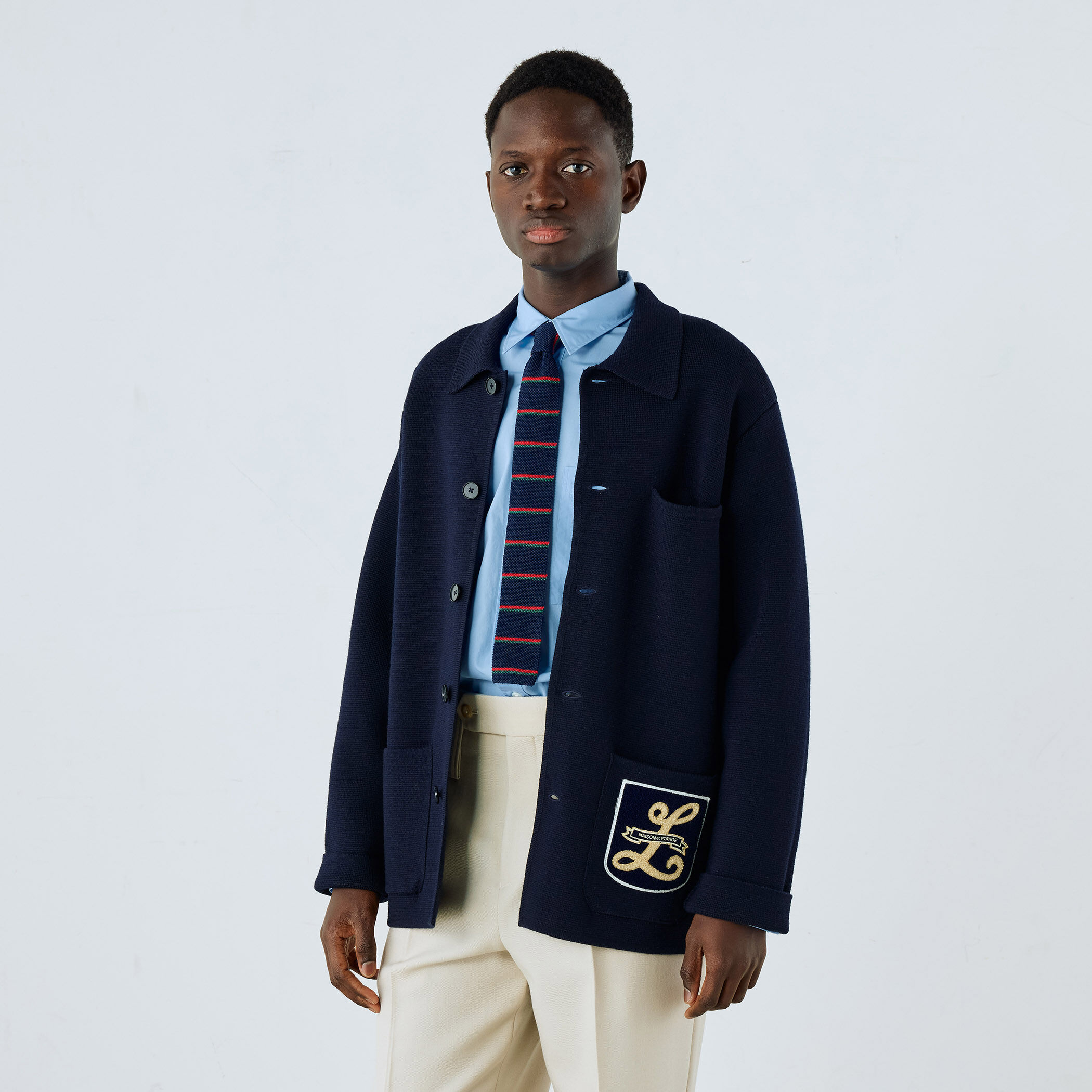 MAISON et VOYAGE コットン ボーダー ニットタイ｜トゥモローランド