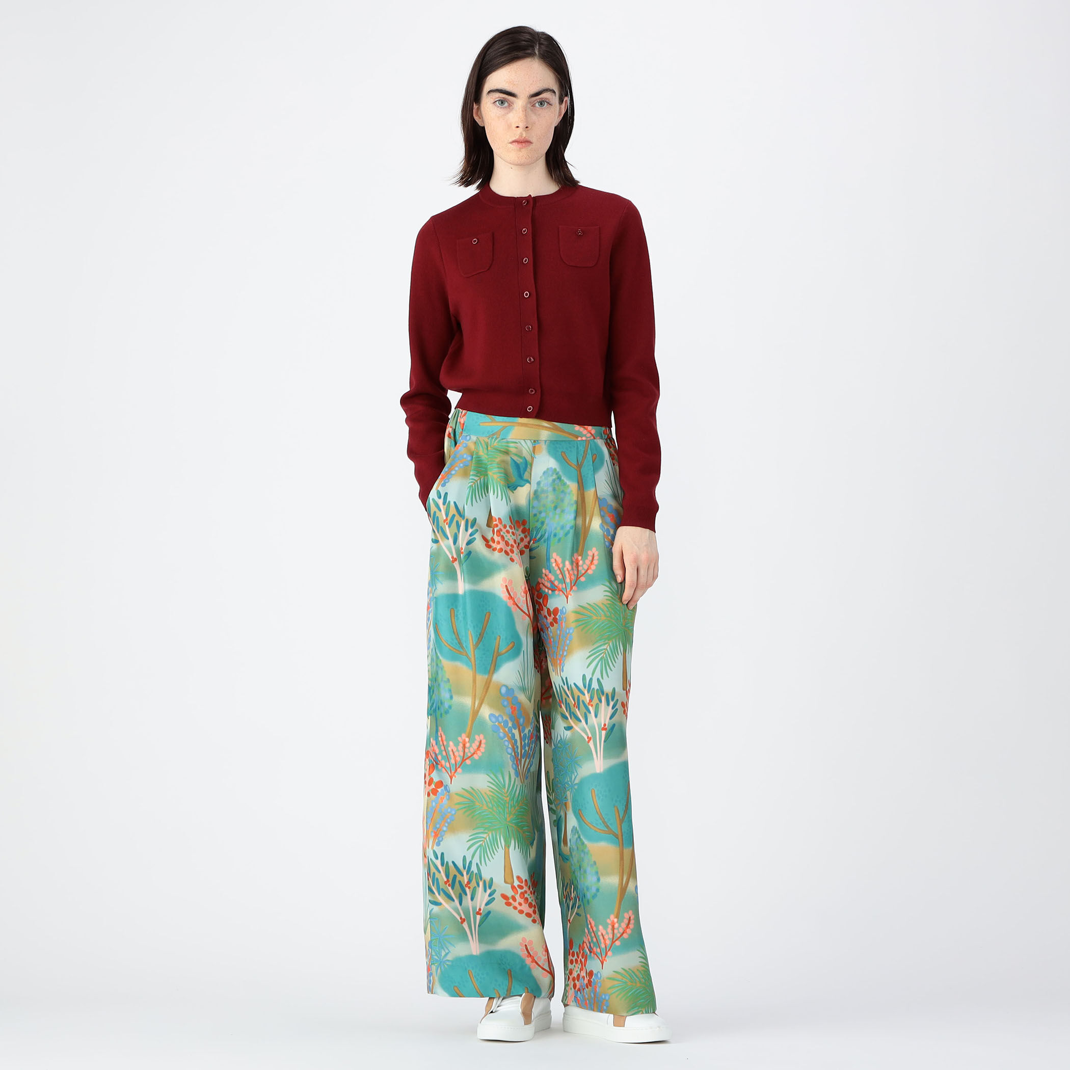 CABaN シルクツイル LA GRAND FORESTプリント2タックワイド CABaN シルクツイル LA GRAND FORESTプリント2タックワイド