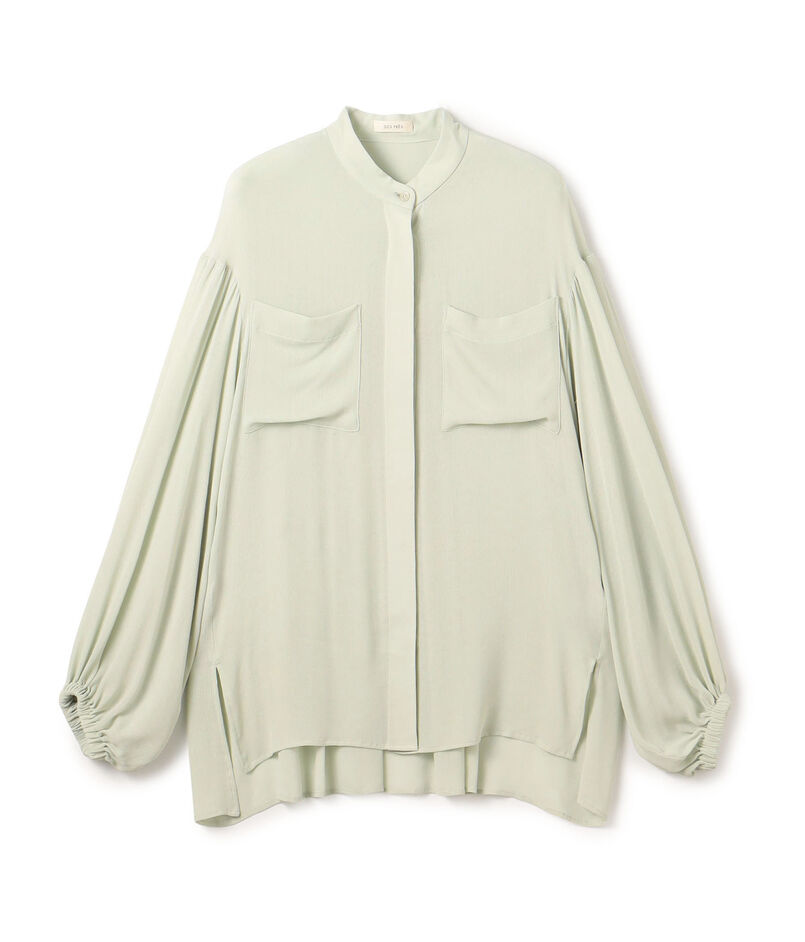 ダブルクレープ チュニックブラウス