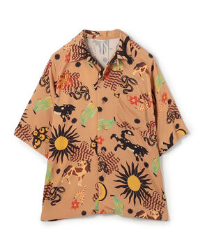 【別注】m's braque ポリエステル オープンカラー ハーフスリーブシャツ