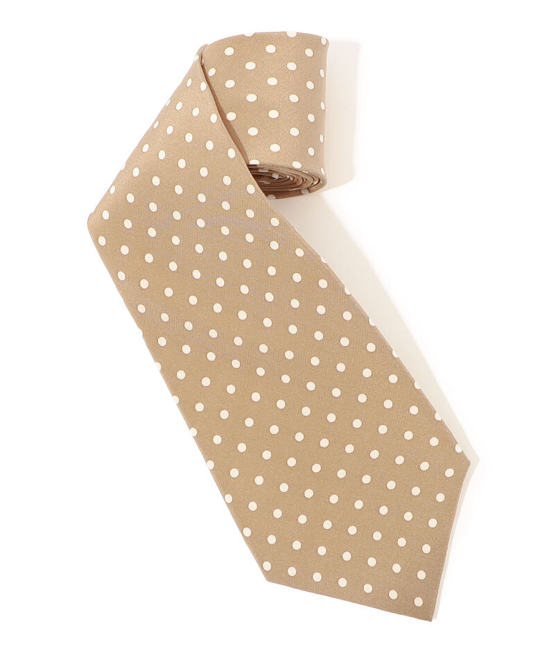 MAISON et VOYAGE シルクプリント 4mmドット ワイドタイ