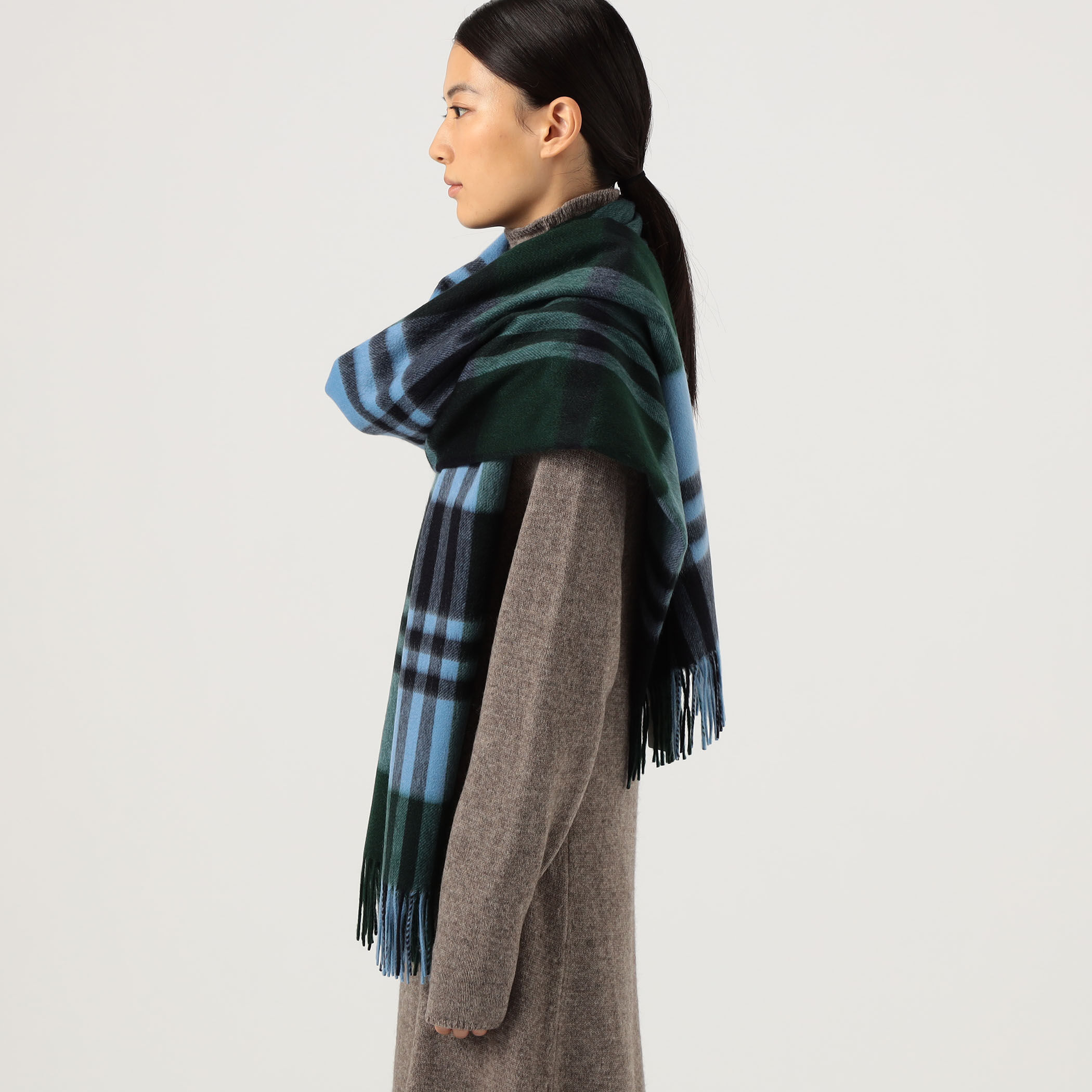 2023aw Joshua Ellis CASHMERE CHECK STOLE - 小物