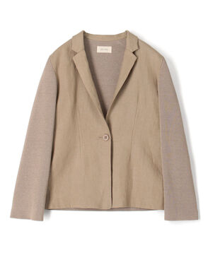 【WEB先行予約】リネンファブリックコンビ テーラーニットジャケット