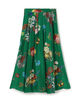 シルク BOUQUETプリント フレアスカート
