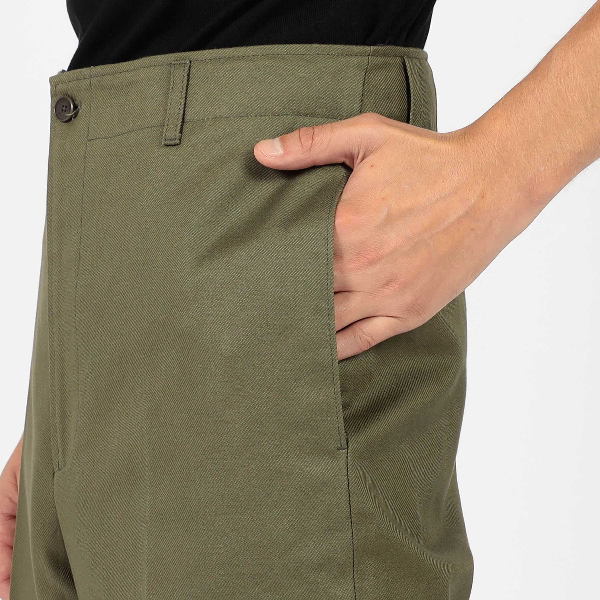 BERNARD ZINS SPENDER コットン シンチバック ワイドトラウザーズ