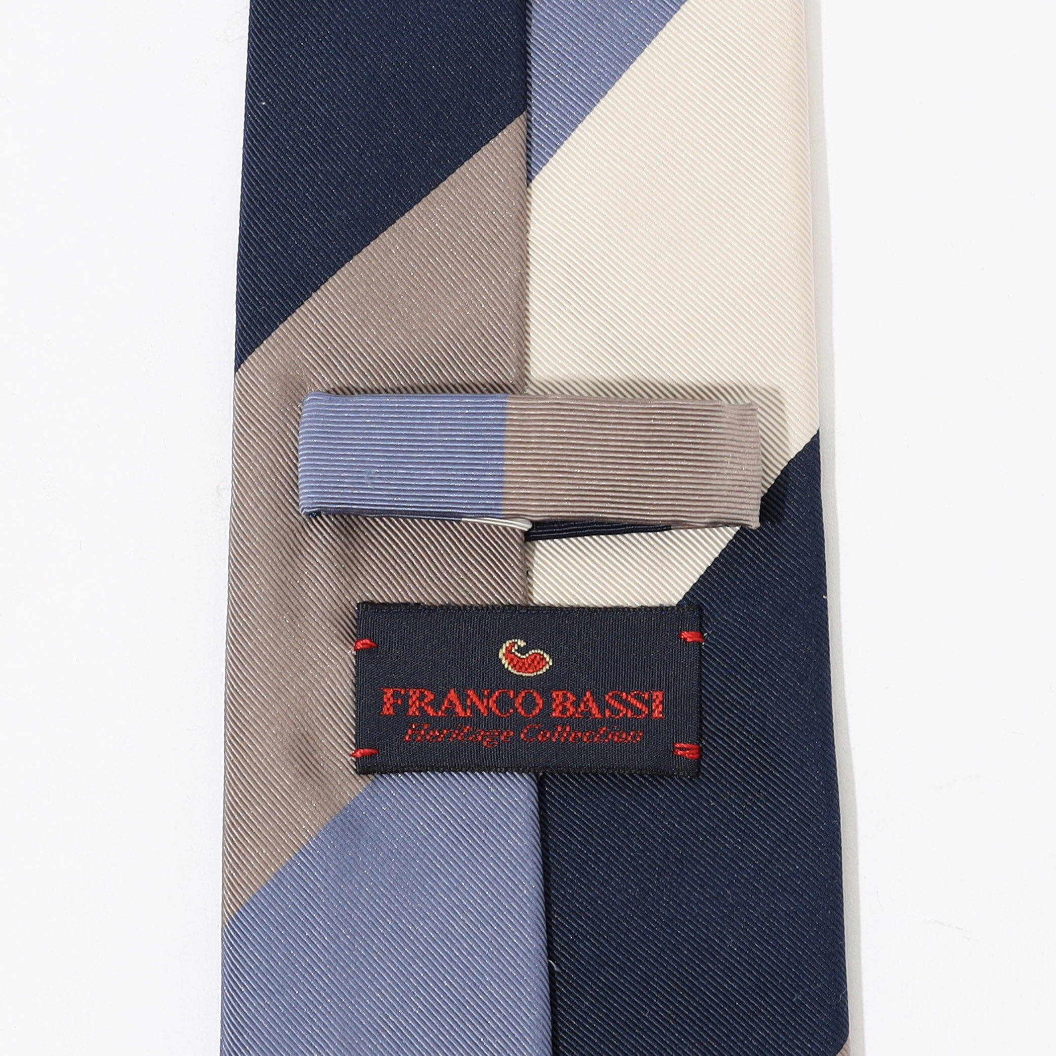 FRANCO BASSI シルクジャガード レジメンタルストライプネクタイ