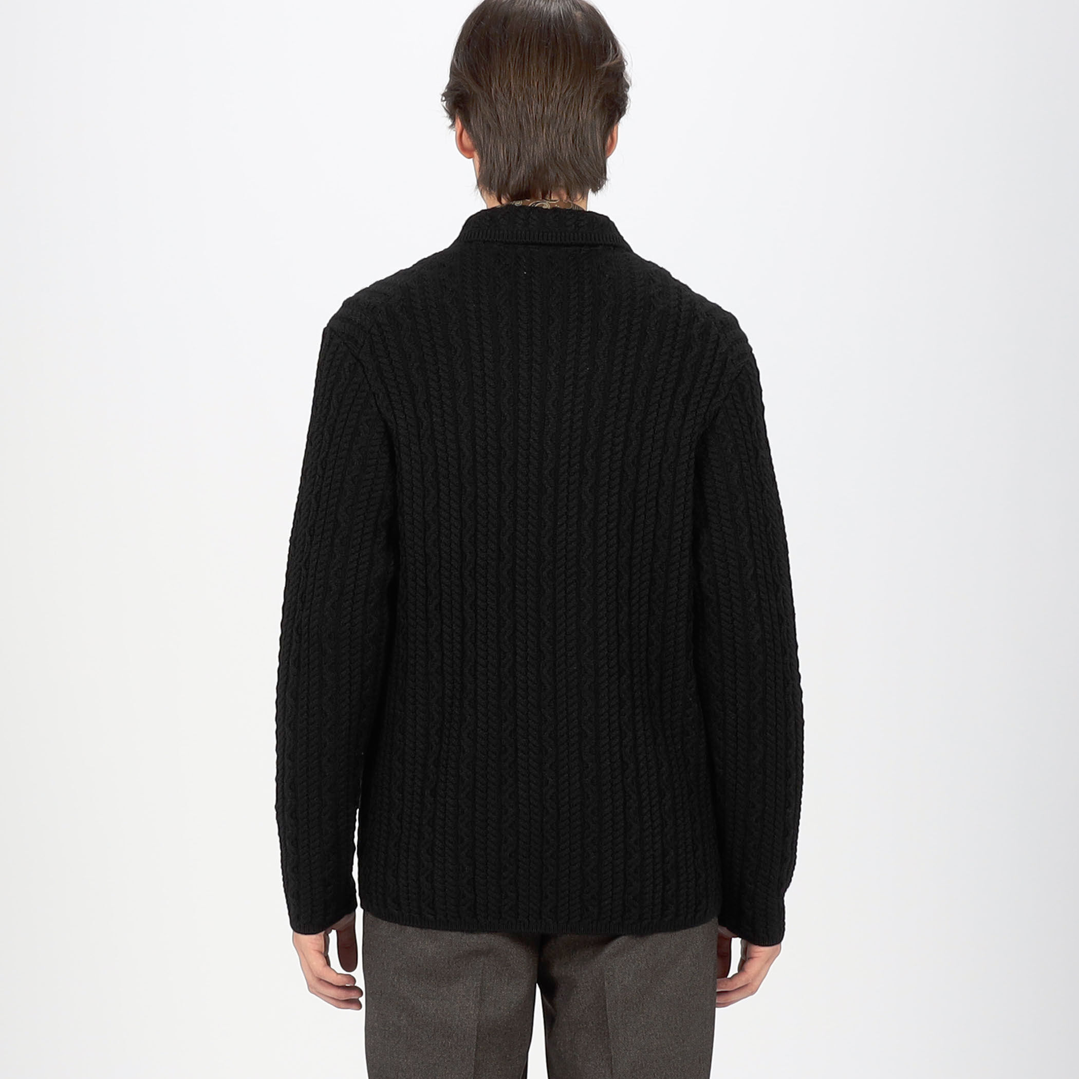 ウールケーブルニット ダブルブレスト4Bジャケット｜トゥモローランド