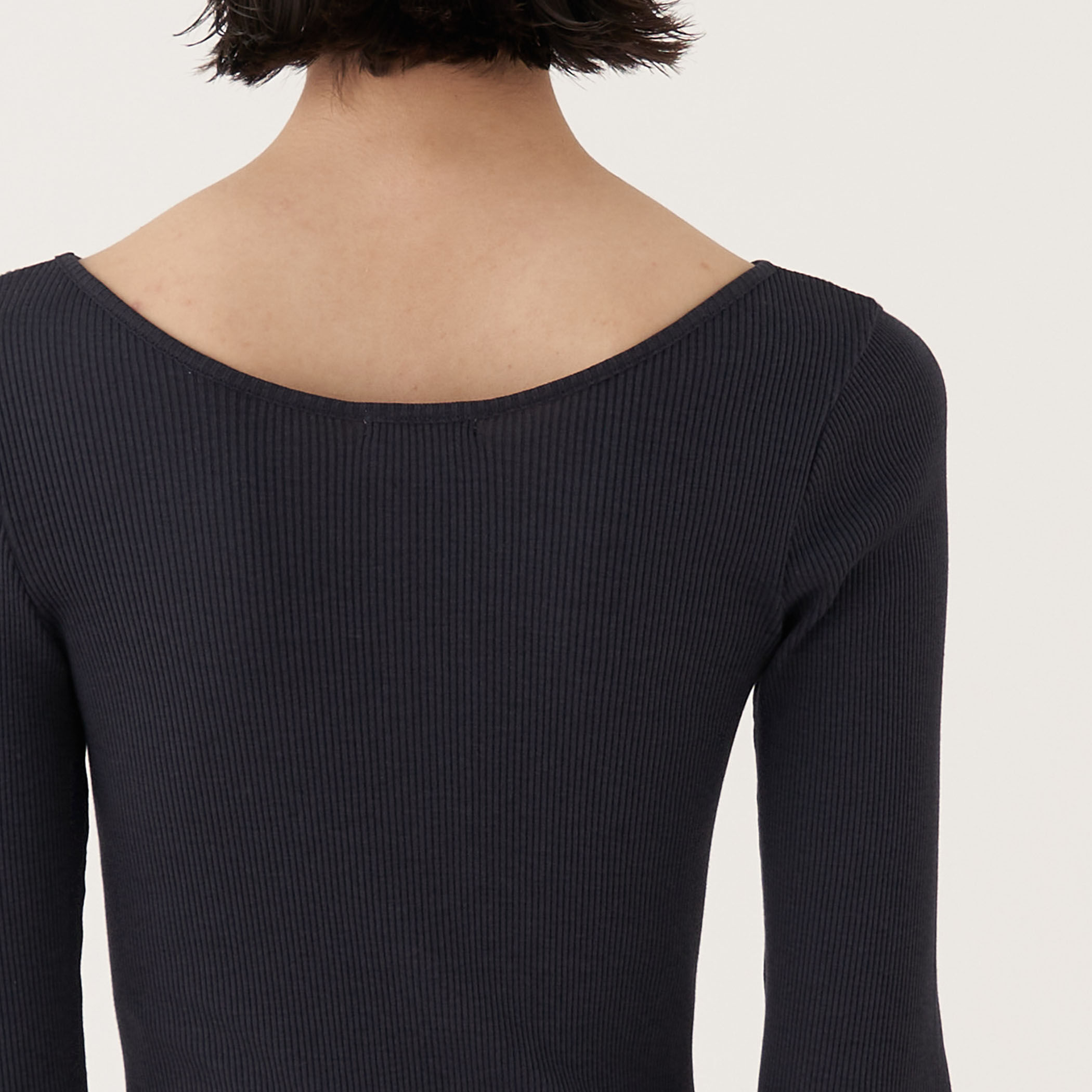 DES PRES◆24SS/シルクコットンリブ ラウンドネックプルオーバー/FREE/シルク/ホワイ/22-03-41-03001 シルクコットンリブ ラウンドネックプルオーバー