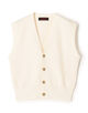 コットンカシミヤ Vネックドロップショルダーベスト