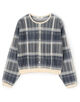 シアーチェック クルーネックカーディガン