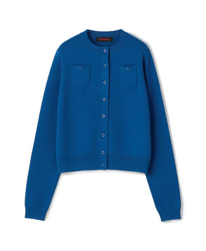 コットンカシミヤ クルーネックカーディガン