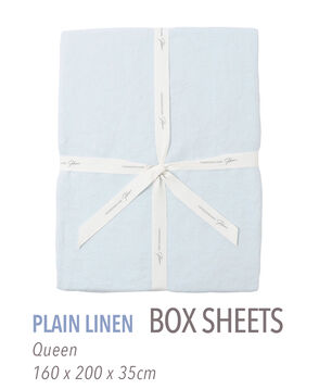 プレーンリネン ボックスシーツ（クイーン）