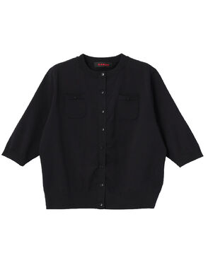 ファインポリエステル ハーフスリーブポケットカーディガン