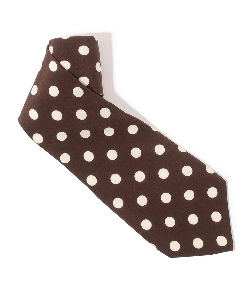 MAISON et VOYAGE シルクプリント 12mmドット ワイドタイ