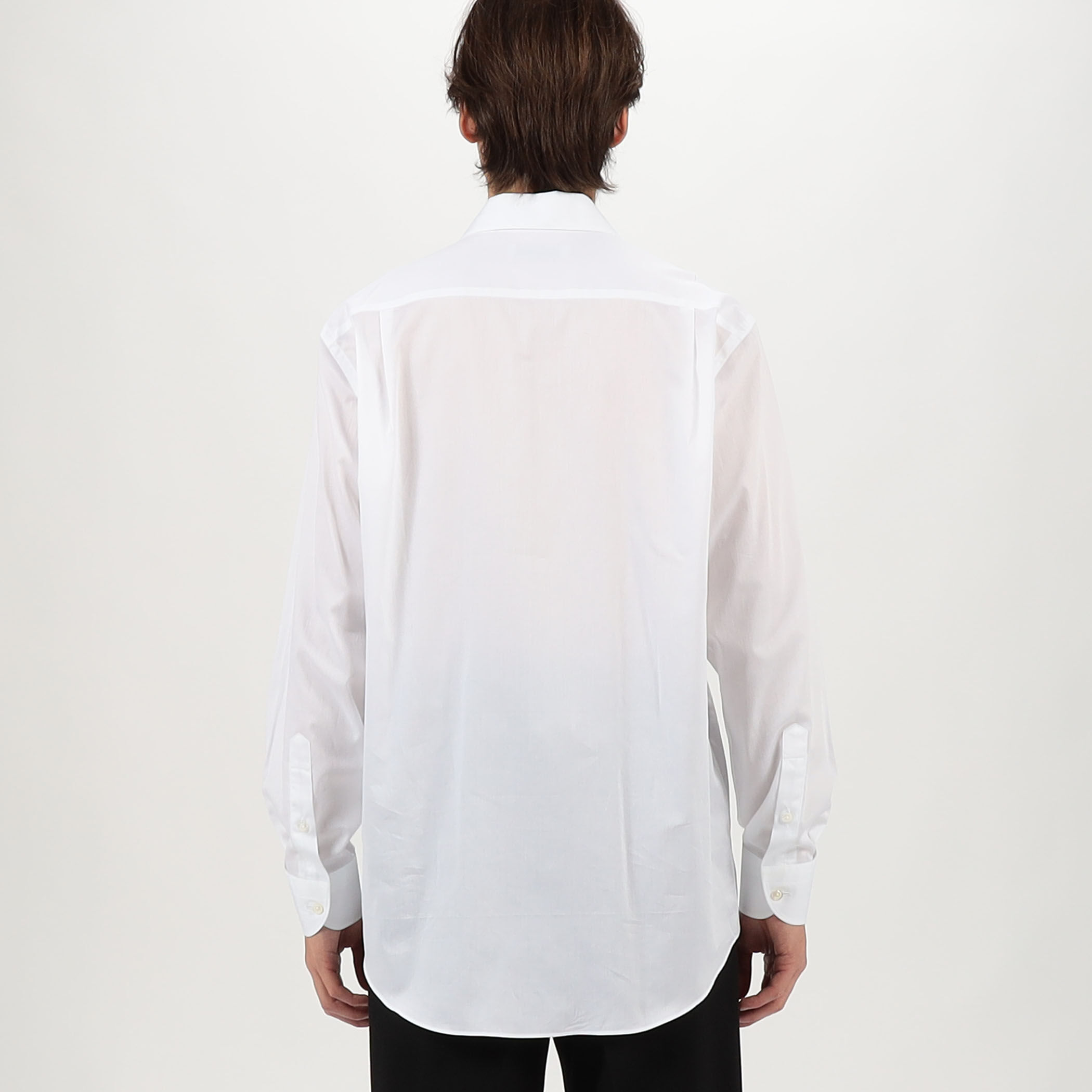 コットンピケ オープンカラー ロングスリーブシャツ CANCLINI