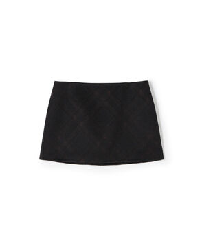 ダブルフェイスチェックジャガード ミニスカート
