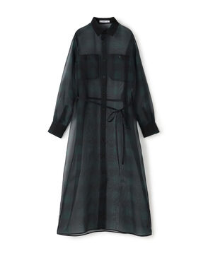 HYKE SHEER PLAID DRESS