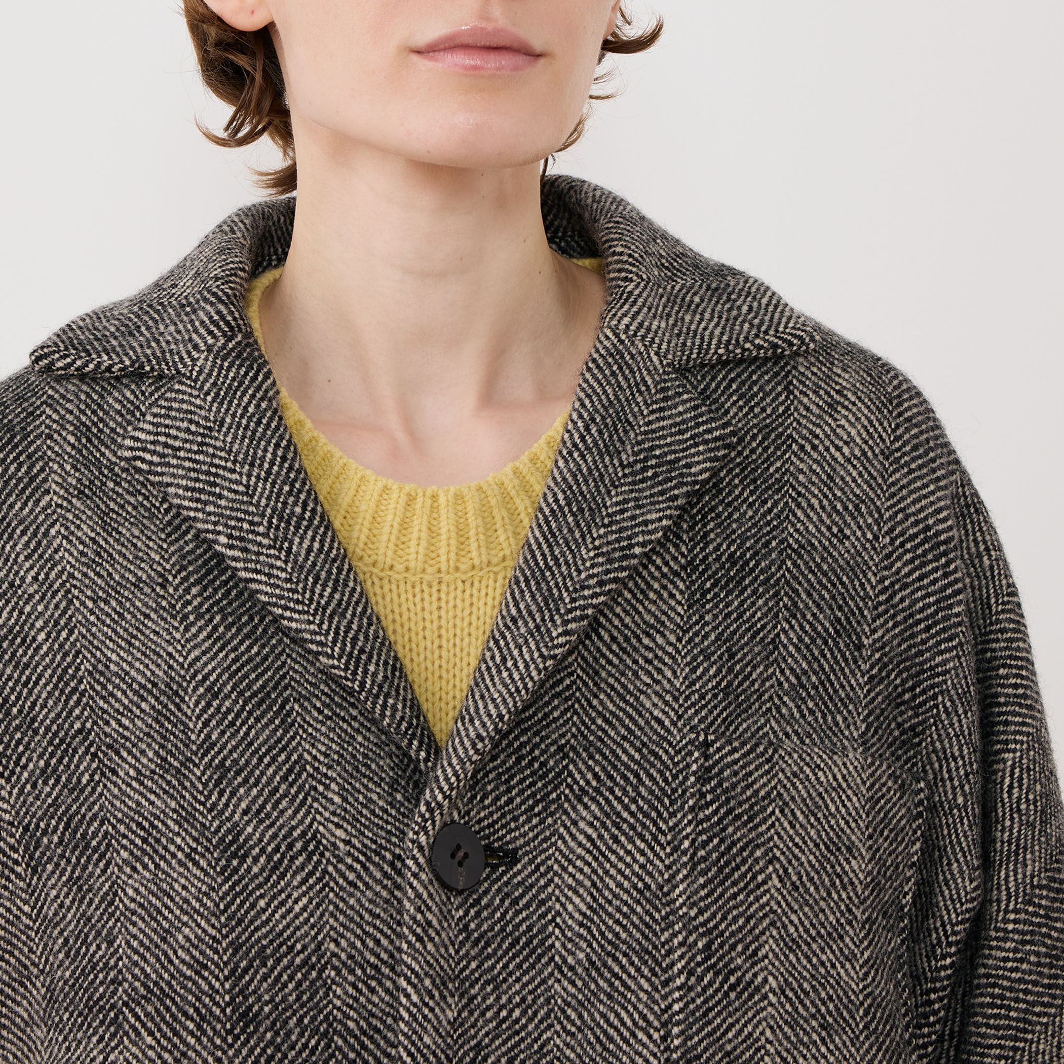 KLASICA ヘリンボーンウールサックコート KLASICA ヘリンボーンウールサックコート - メルカリ