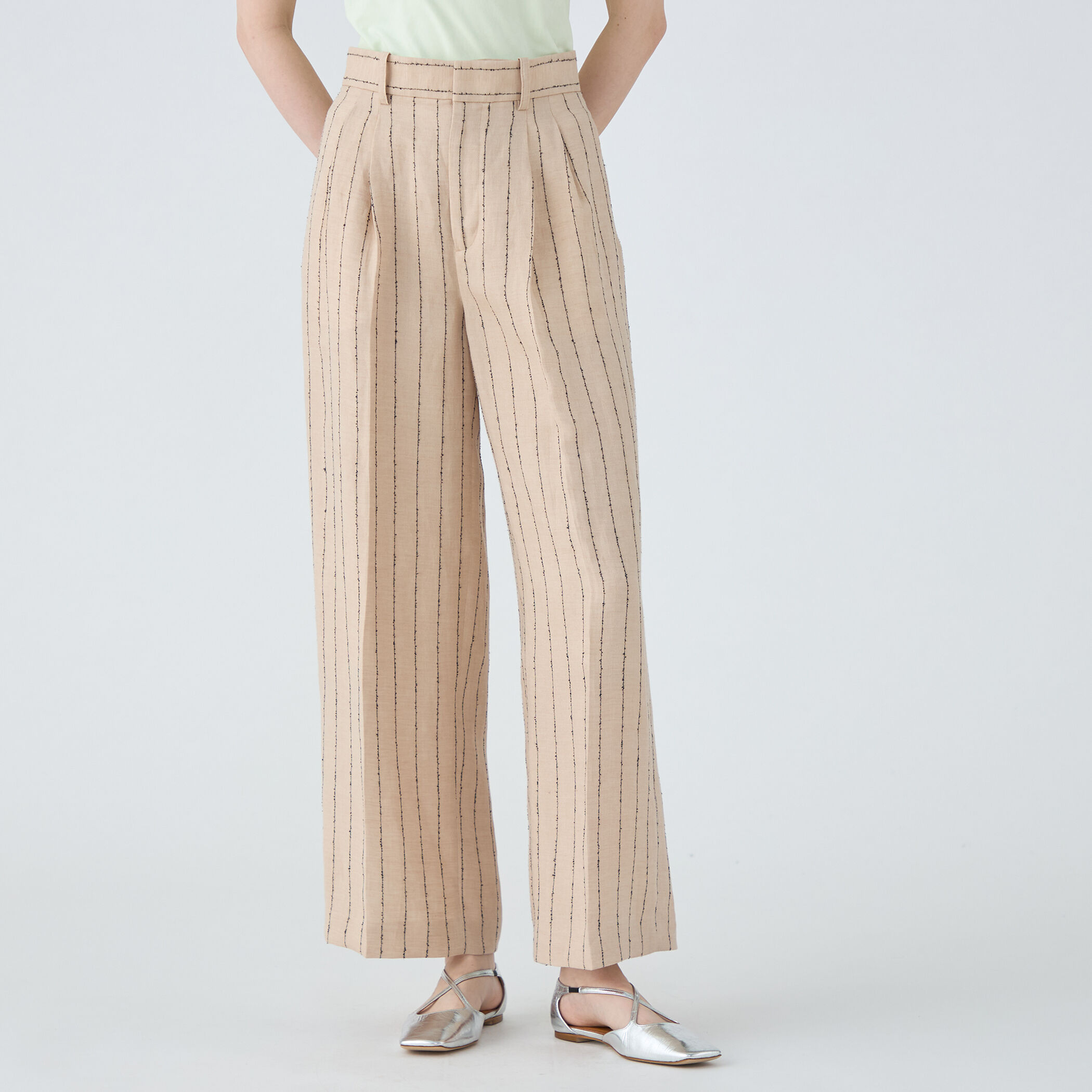 ダブルカバーリネン タックワイドパンツ｜トゥモローランド 公式通販