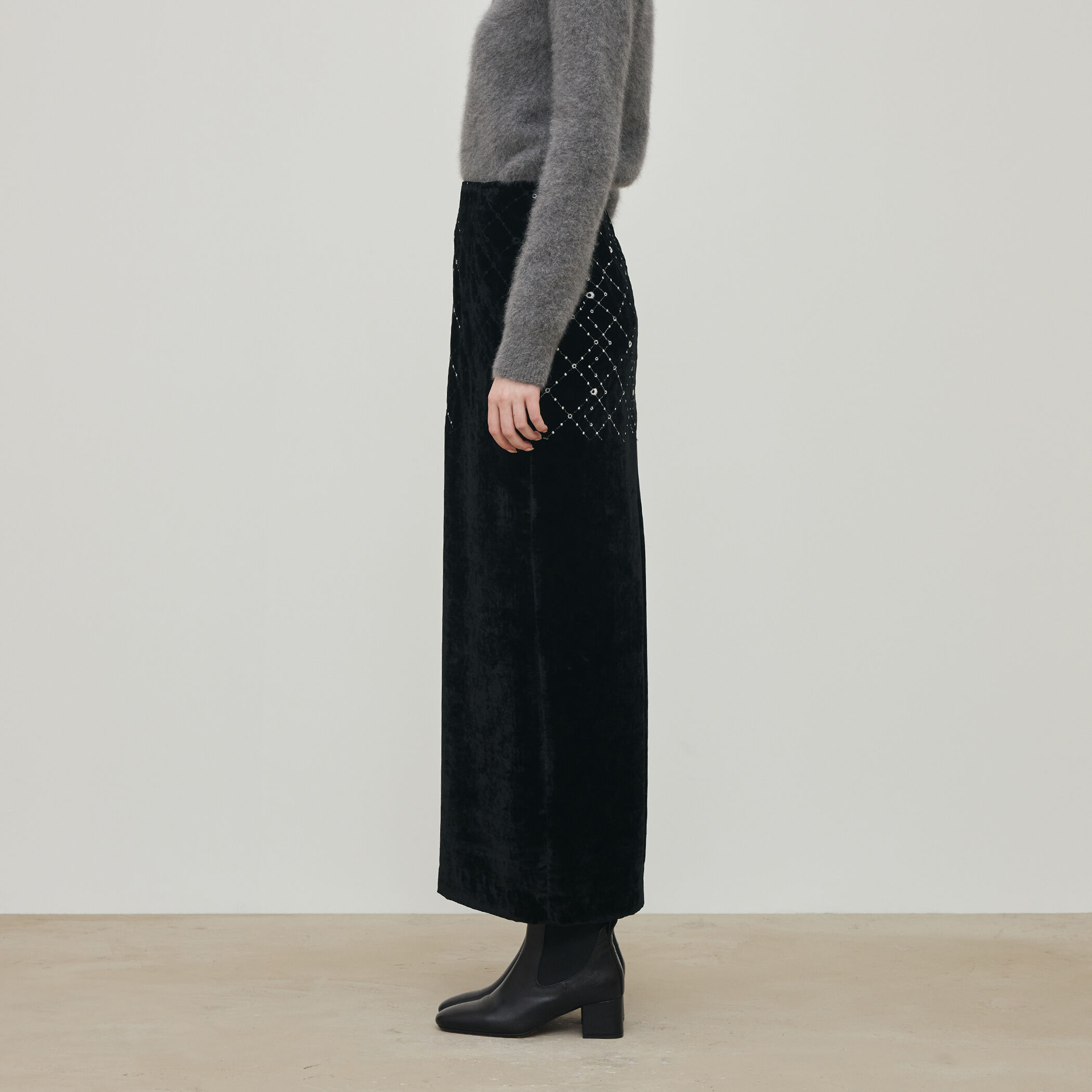 ダイアモンドゲージエンブロイダリー マキシスカート