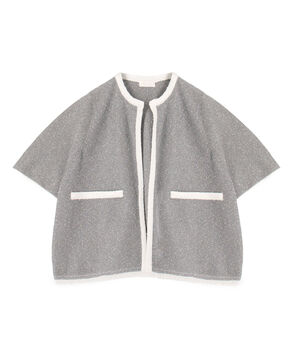 ダブルフェイスノット ハーフスリーブカーディガン